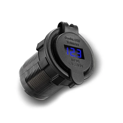 Цилиндрический стиль Dual USB Автомобильное зарядное устройство Многофункциональный светодиодный дисплей 5 в 4.2A ремонт Dual USB Автомобильное зарядное устройство для телефона с цифровым вольтметром - Название цвета: TWU2-B