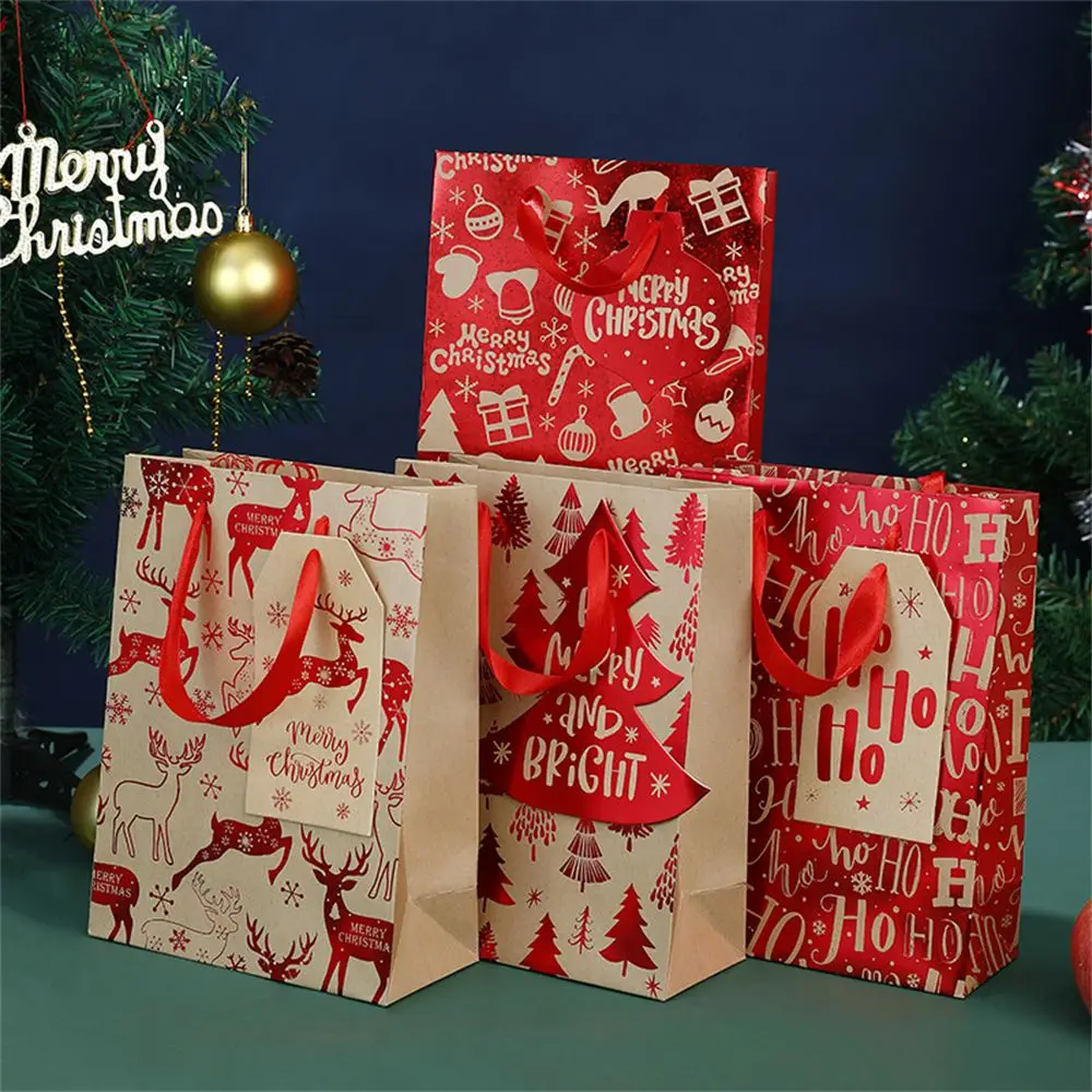 

Candy Wrapping Bag Cookie Packaging Bags Christmas Decor Tag Kraft Paper Gift Box Christmas Gift Bags Elk Cake Package