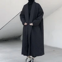 european and american big brand loose black windbreaker long trench coat for women