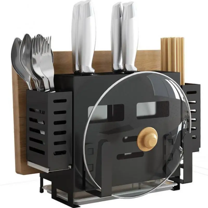 

Kitchen Storage Rack Stainless Steel Supplies Knife Vegetable Chopsticks Cage Integrated Base