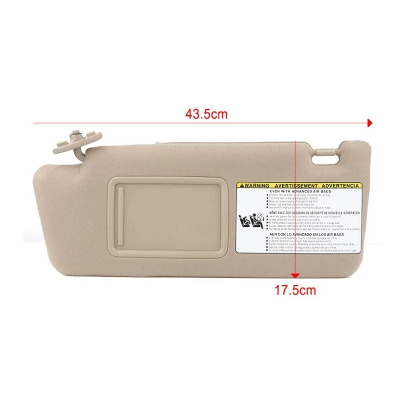 

Beige Left Driver Side Sun Visor 74320-04181-B1 for Toyota Tacoma 2005-2012 Visor Without Light