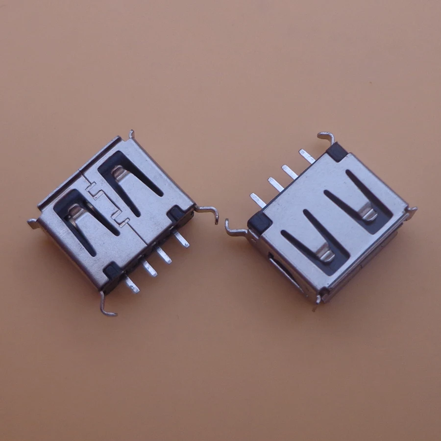 100 шт. гнездовой USB-разъем PCB штекер USB типа A вертикальный разъем 180 градусов