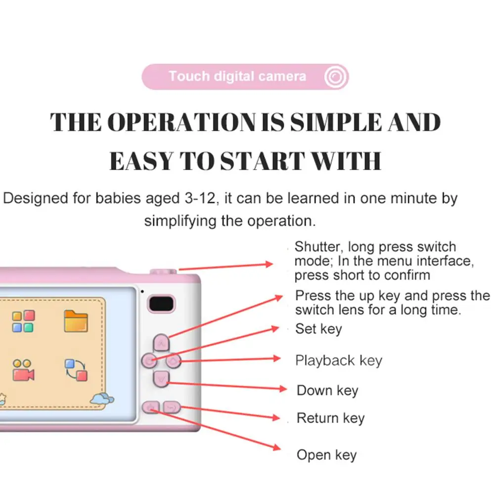 Новая детская камера 2 8 &quotips защита глаз экран HD сенсорный цифровой двойной