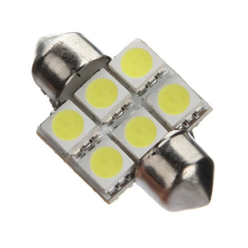 2X31 мм 6 SMD 5050 светодиодный купол для салона автомобиля гирлянда C5W супер белый