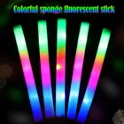Светящиеся палочки из пены, 10 шт., светодиодные, семь цветов, RGB, для украшения вечевечерние, свадьбы, концерта, дня рождения, индивидуальный логотип