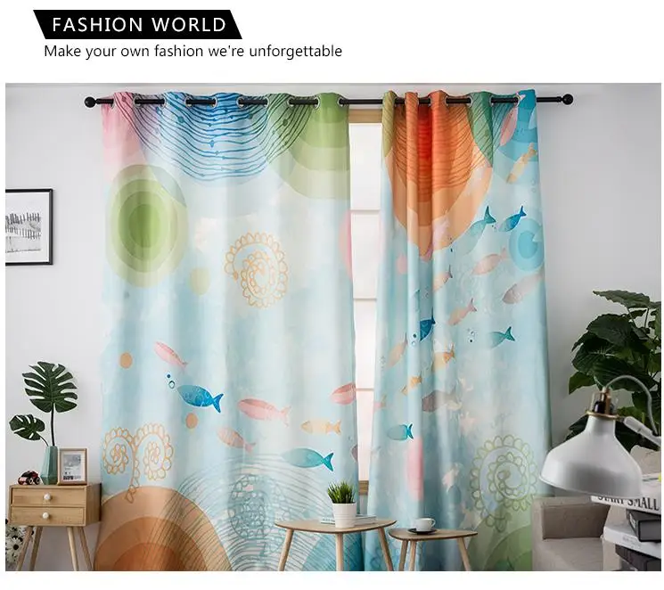 Пользовательские Шторы Современные минималистичные милые Мультяшные стильные