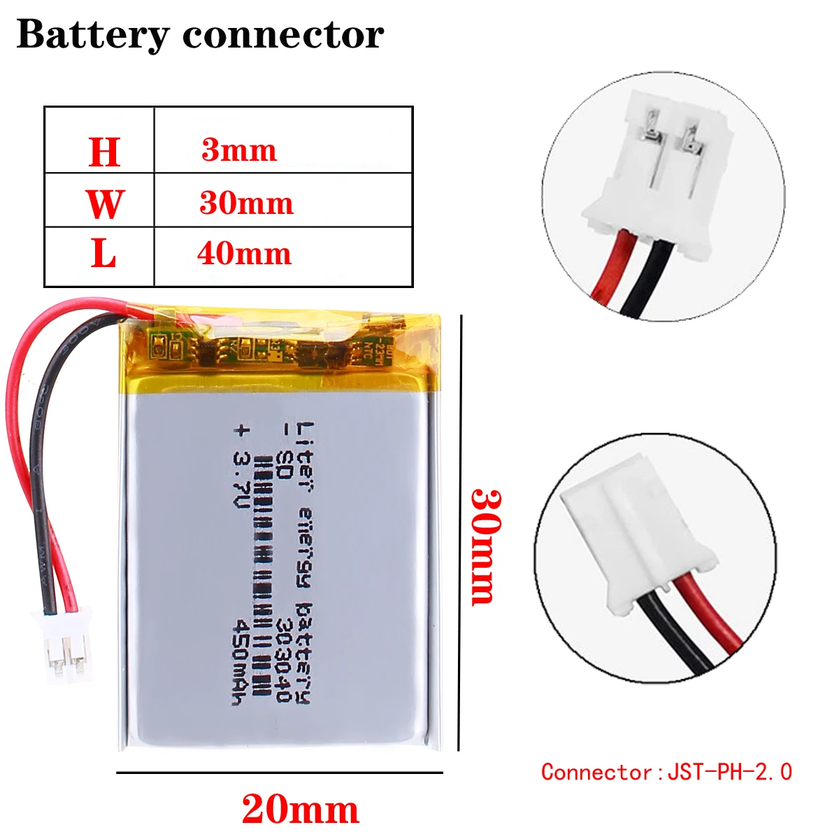 3 7 V 450mAh 303040 перезаряжаемая батарея для MP3 MP4 мобильного телефона bluetooth аналогичная