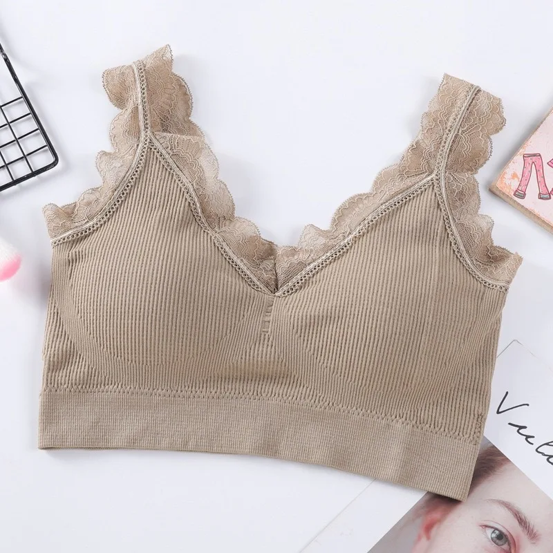 Женский бесшовный кружевной бюстгальтер сексуальный беспроводное нижнее белье