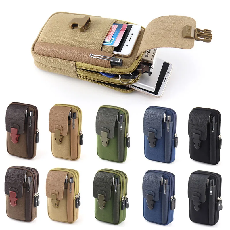 Трехслойная тактическая сумка для телефона Molle поясная в стиле милитари