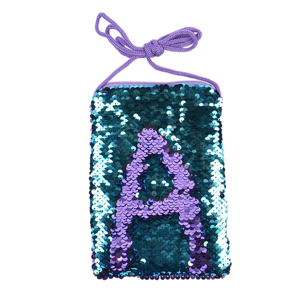 Женская модная двухсторонняя сумка для монет с блестками 2020 на плечо телефона