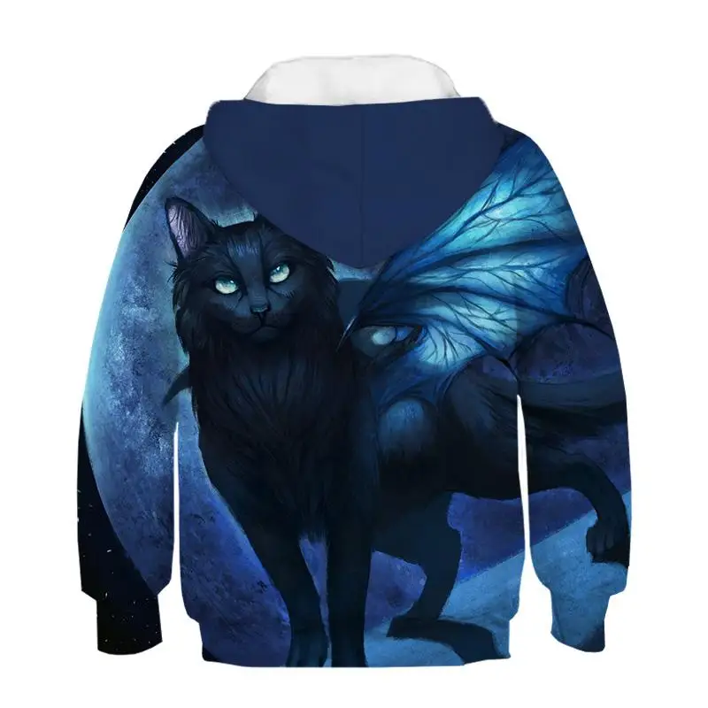 Новинка года; Забавная детская толстовка с 3D принтом котенка для мальчиков и девочек; Модный хараджуку свитшот с капюшоном; милый Детский свитшот с 3D принтом