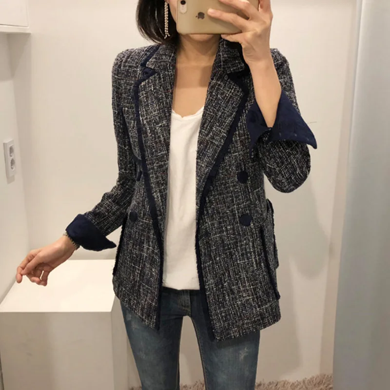 Женский пиджак свободного покроя повседневный однотонный Красный винтажный в