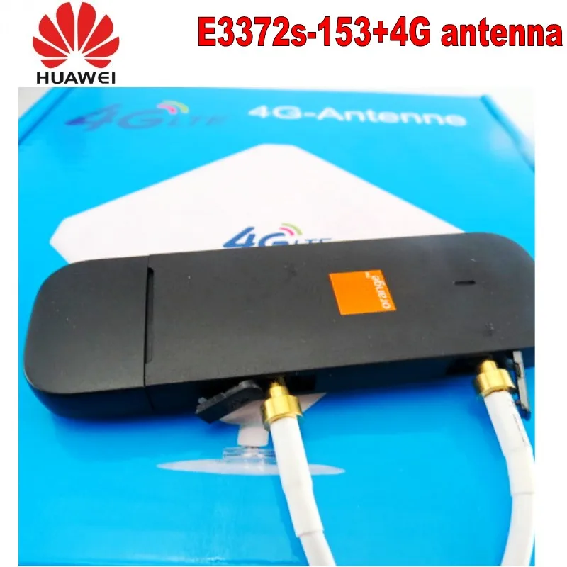 Unlocked HUAWEI E3372 E3372s-153 150Mpbs 4G LTE USB Dongle +4G lte antenna 35dBi CRC9 For E3372 4G LTE FDD MODEM