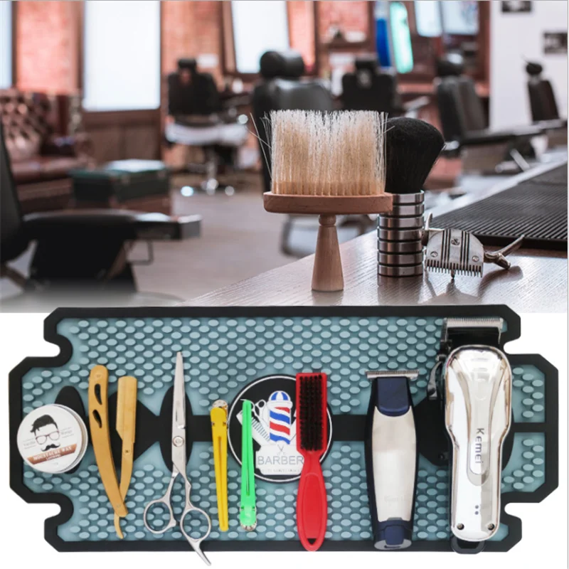 

Hairdressing silicone anti-slip mat hairdressing tools scissors comb comb anti-slip mat workbench mat waterproof and durable