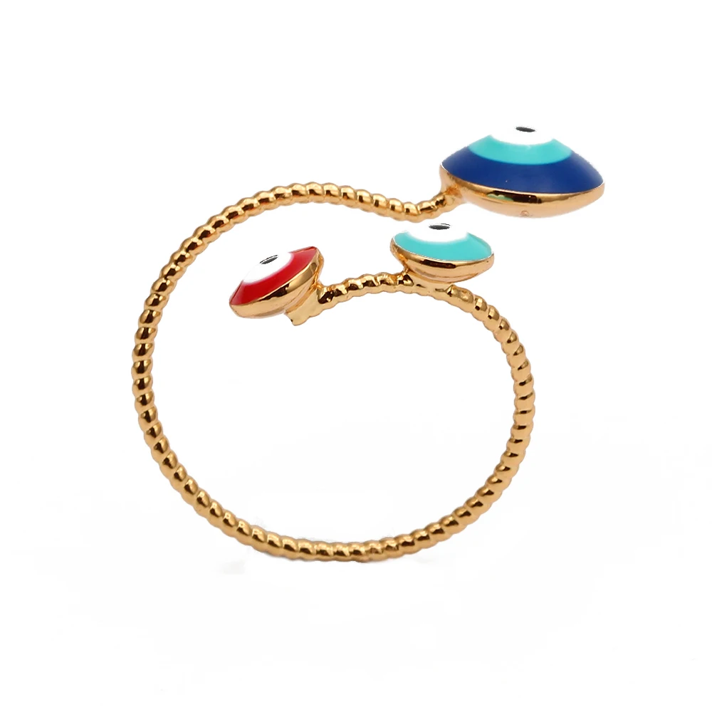 Lucky Eye red blue кольцо от сглаза кольца золотистого цвета кольцо медное Открытое кольцо для женщин женское регулируемое ювелирное обручальное кольцо EY6459
