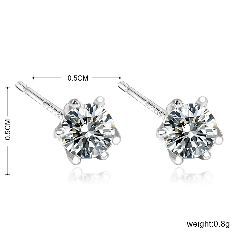 Funmor маленькие круглые циркониевые серьги 925 пробы серебряные ювелирные изделия