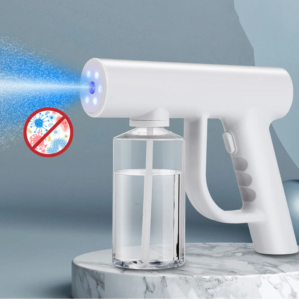 

Electric Disinfectant Spray Gun Portable Bacteriostat Blue Light Ray Nano Disinfection Sterilization Mist Sprayer Home Office