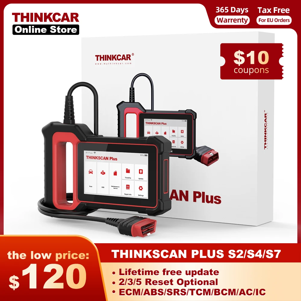 

THINKCAR оригинальный Thinkscan Plus S2/S4/S7 бессрочный Бесплатный obd2 сканер 2/3/5 сброс система ECM/ABS/SRS Профессиональный диагностический инструмент
