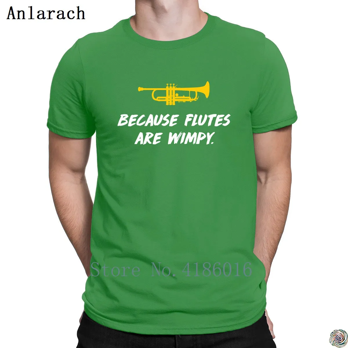 Flutes are Wimpy Trumpeter Band Geek Футболка Топ на заказ для отдыха мужская футболка фанки 100%