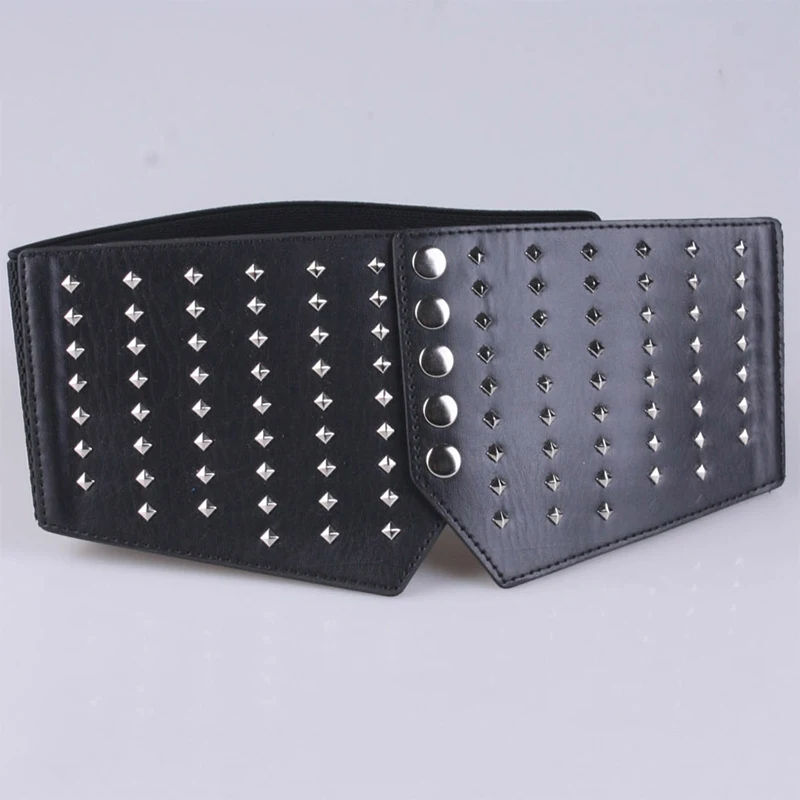 

Female Coat Fur Waist Belt Accessory Wild Rivet Waistband Women Fashion Slim Corset Rivet Cummerbunds Elastic Belts Waist Band
