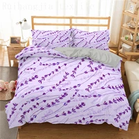23pcs lavender flower bedding set purple duvet cover king queen size quilt cover adult child bedclothes comforter cover