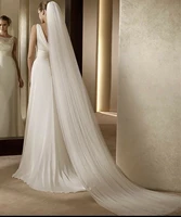 sexy yet contemporary brides bridal white cathedral length veil 2 tier soft tulle cut edge with comb