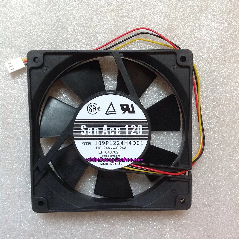Вентилятор охлаждения San Ace 120 109P1224H4D01 24V 0.24A 120*120*25 мм 12 см 3 провода оригинал ~ |