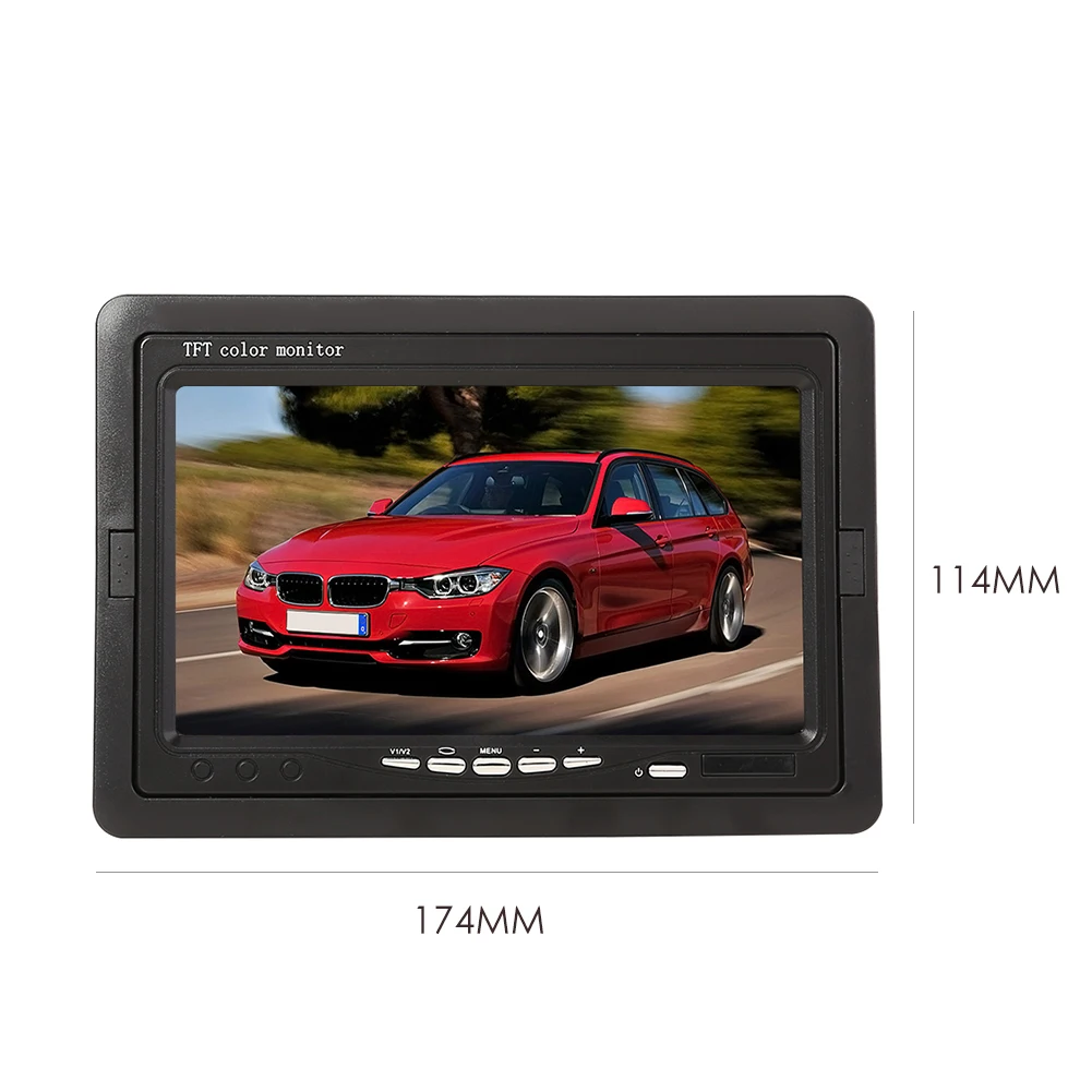 7-дюймовый автомобильный монитор с высоким разрешением TFT LCD заднего вида для