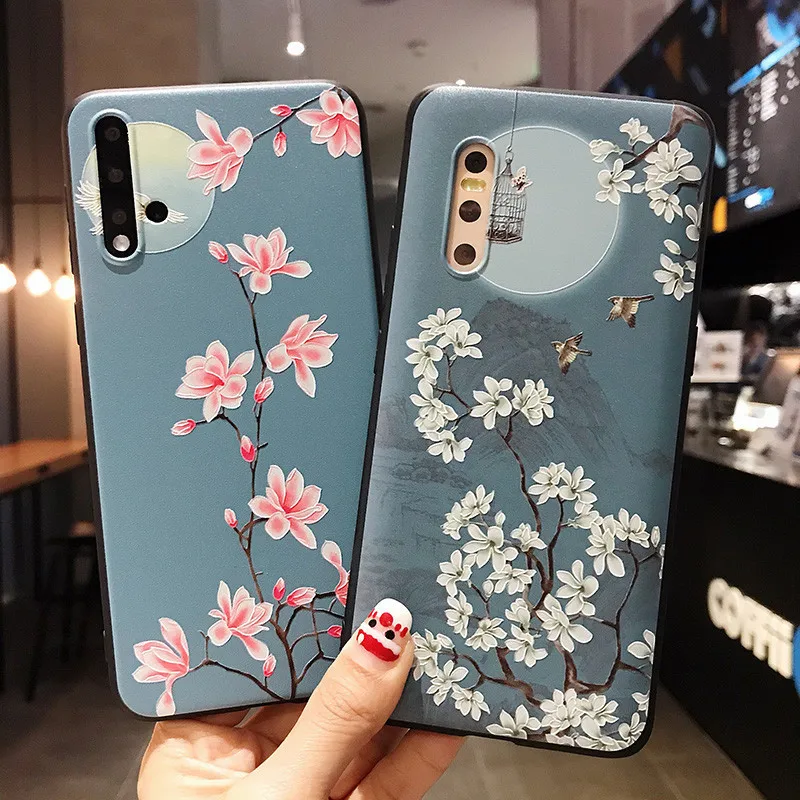Shockproof Retro Soft Case For Huawei Nova 5i 5t 7i 6se 7se 5 6 7 pro Protective Flower Cover honor X10 20 30 lite | Мобильные