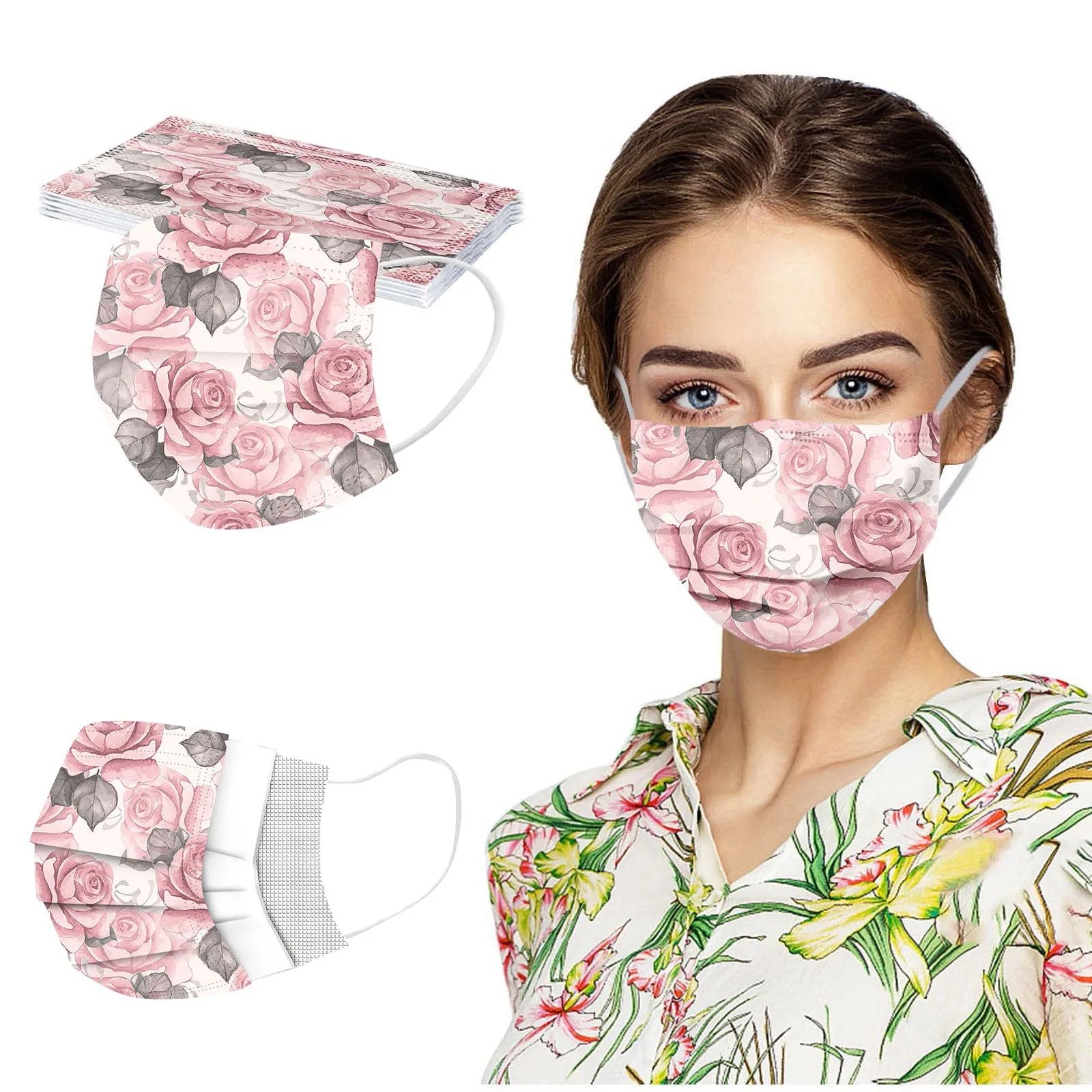 

Three-layer Civilian Hot-Selling Disposable Masks in Europe and America, Adult Printing Fashion Protective Beathable chi