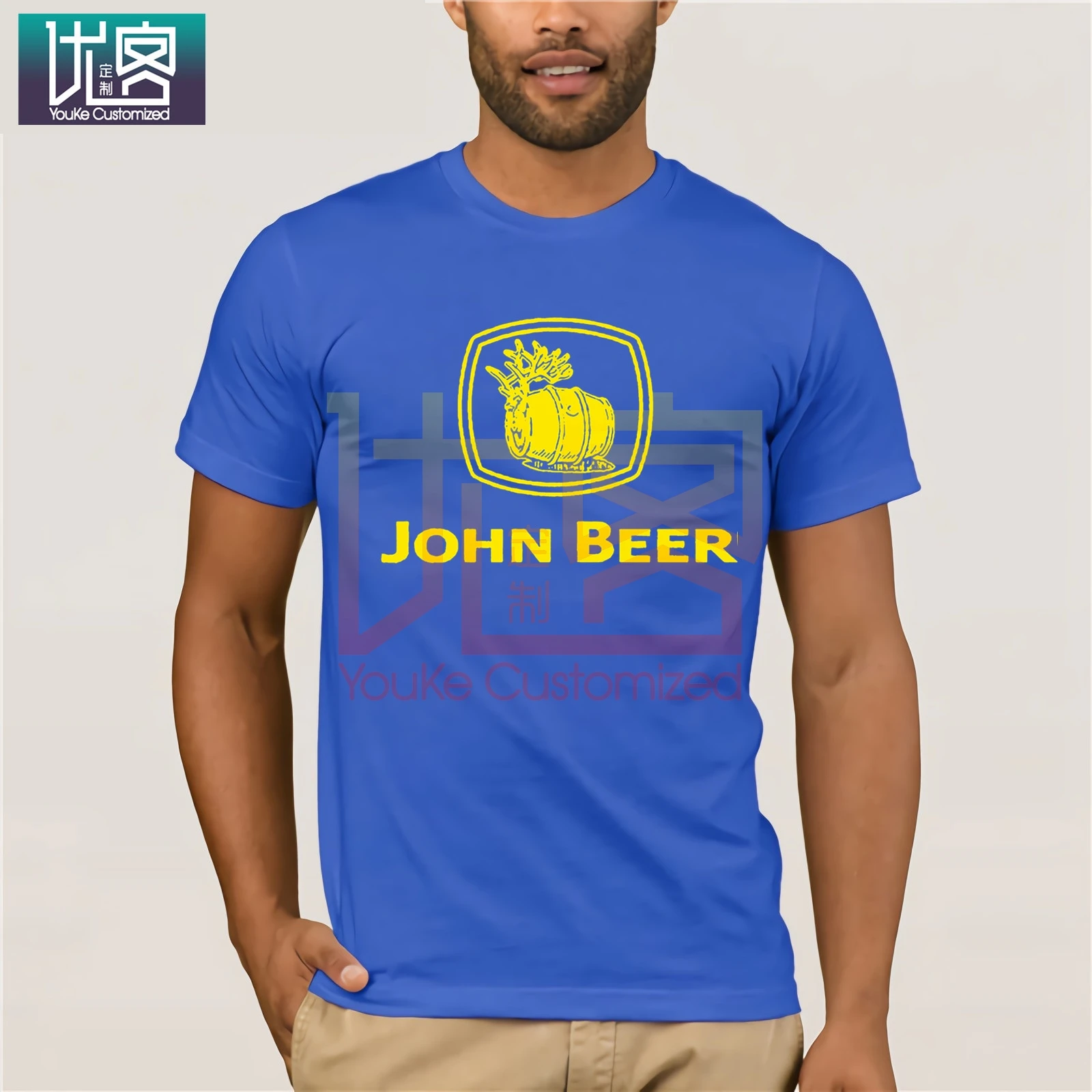 GILDAN забавная футболка John Beer трактор экскаватор зеленые Забавные футболки
