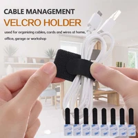 self adhesive wire organizer velcro cable tie desktop cable management data cable line storage strap reusable fastener tape