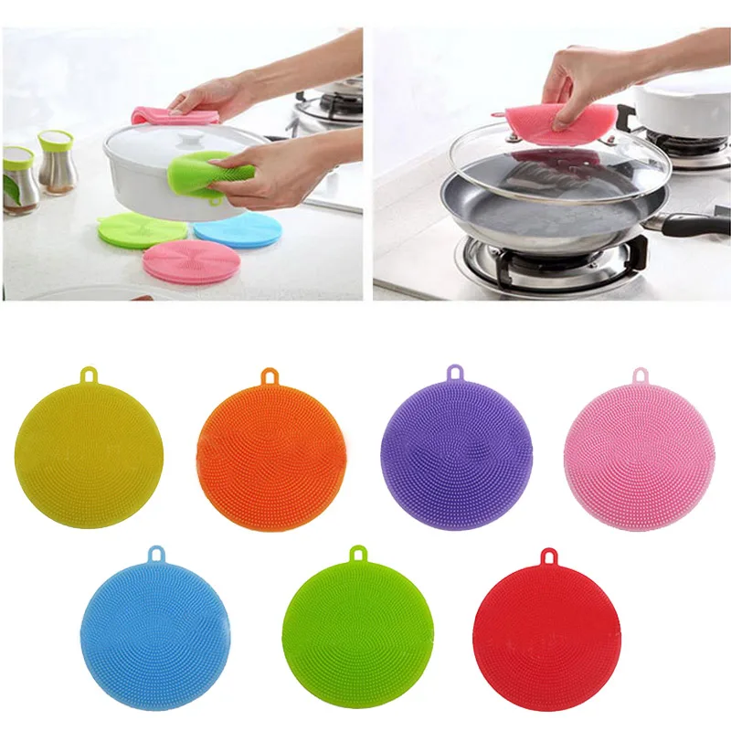 1 шт. силиконовая щетка для мытья посуды скруббер инструмент чистки кухни мягкая