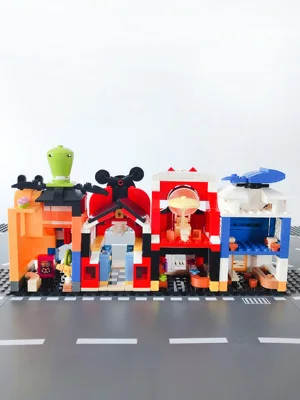 Друзья принцесса девушки Микки Минни Маус Goofy магазин дом замок сердце озеро городской Строительный Блок Совместимые части игрушек создатель