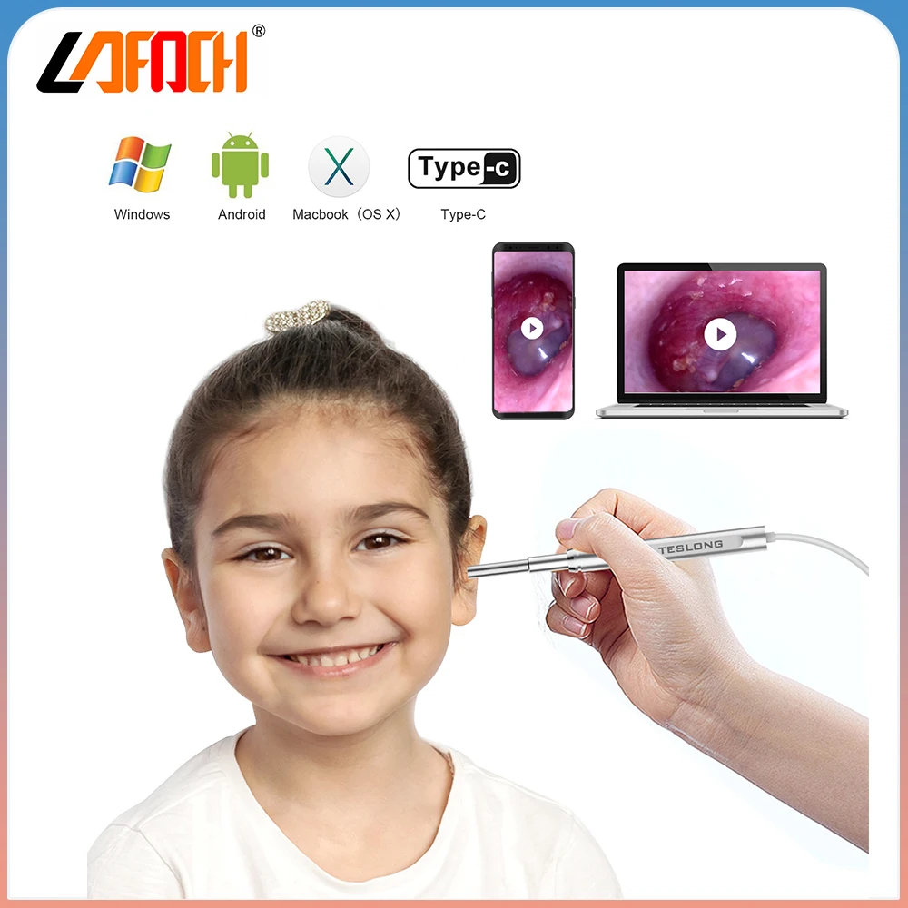 

HD 4,3 мм отоскоп IP67 Водонепроницаемый эндоскоп камера для чистки ушей Бороскоп с 6 светодиодами отоскоп для Type-C Android PC