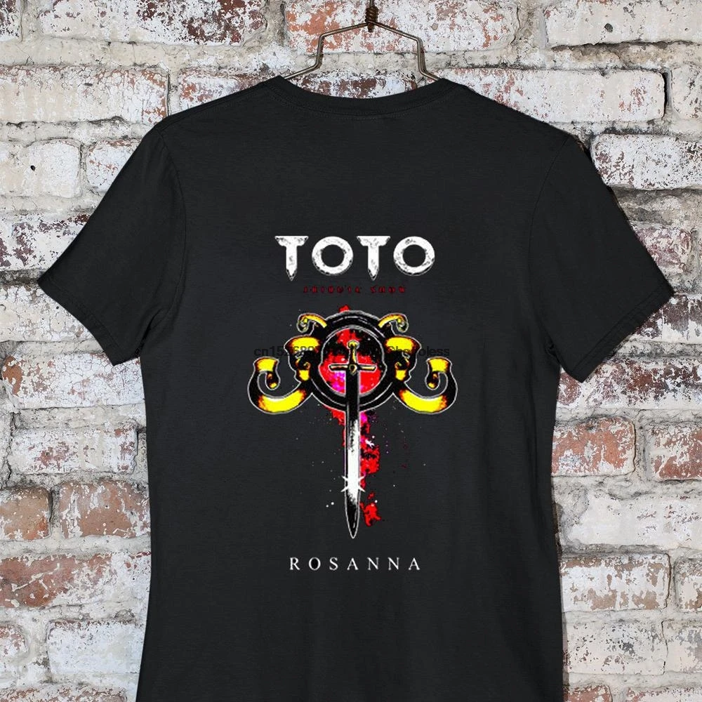 Toto лицо символ рок-группы Ретро черный цвет Vtg дизайн футболки Размер S 3XL |