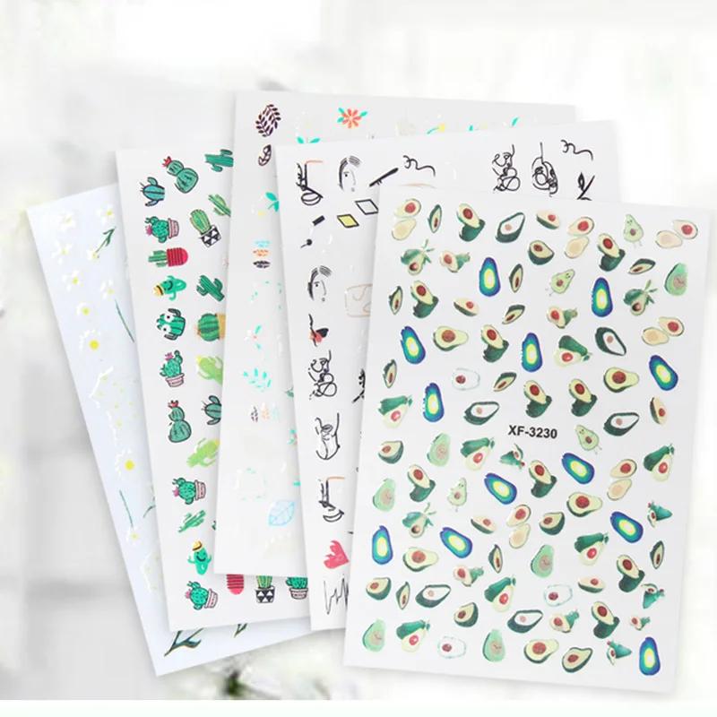 Милые летние 3D Наклейки для ногтей в виде листьев|Стикеры и наклейки| |
