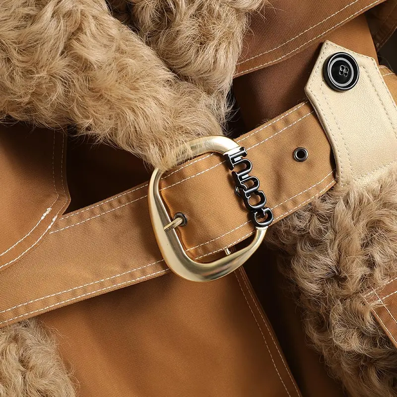 Женское пальто из натуральной овчины Pudi женская модная зимняя теплая куртка