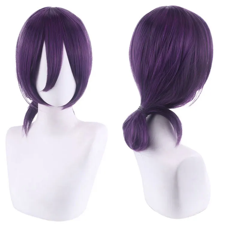 

35CM Anime Reze Cosplay Wig Anime Chainsaw Man Purple Brown Ponytail Hair Pelucas Halloween Carnival Party Costume Role Play