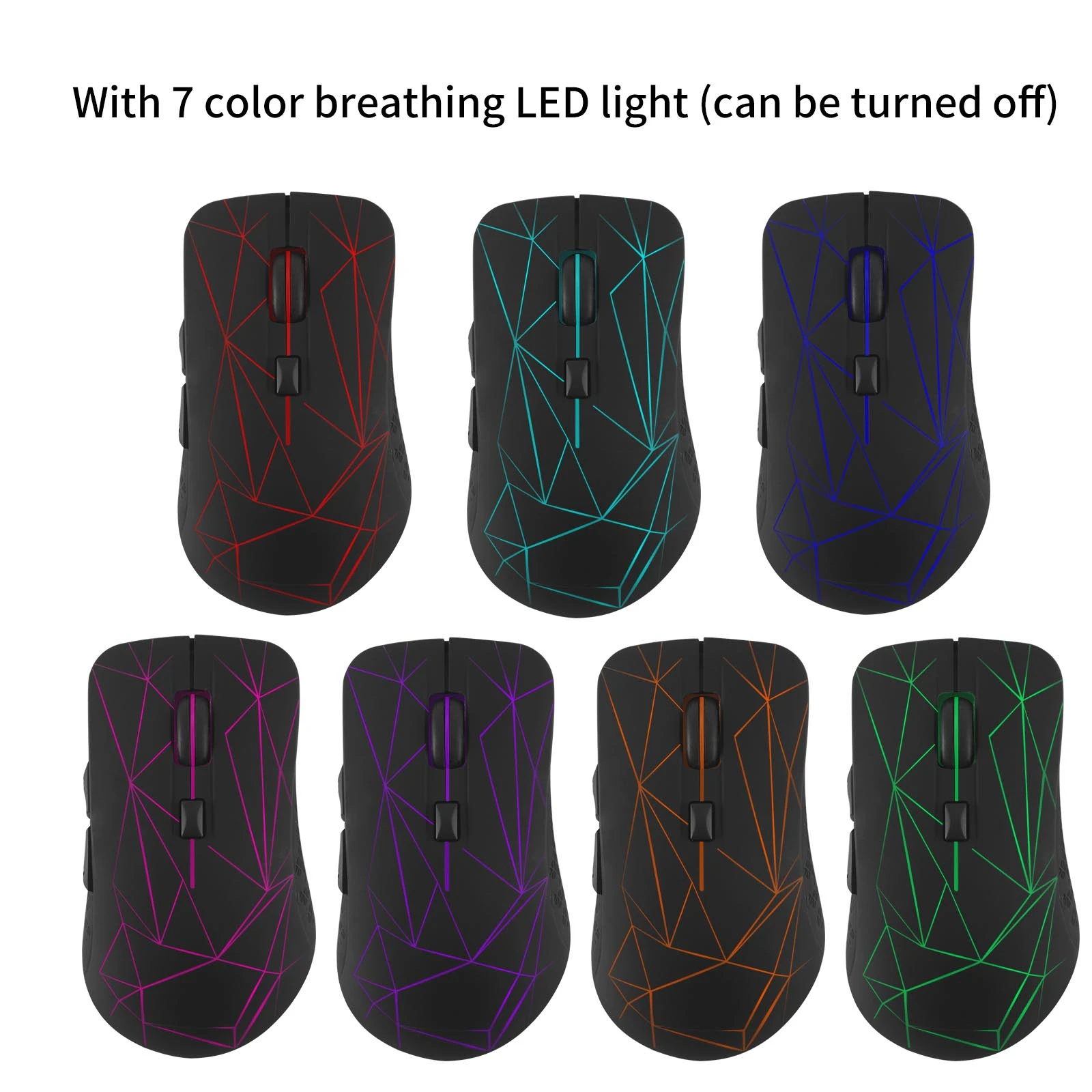 

Bluetooth 5.0+2.4G Dual-mode wireless Mouse Rechargeable Colorful LED Gaming Portable Mause 1600 DPI Optical USB Mice For Laptop