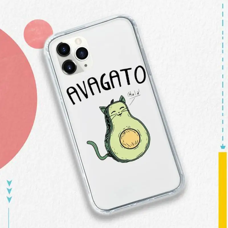 

cute cartoon Avocado Phone Case Transparent soft For iphone 5 5s 5c se 6 6s 7 8 11 12 plus mini x xs xr pro max
