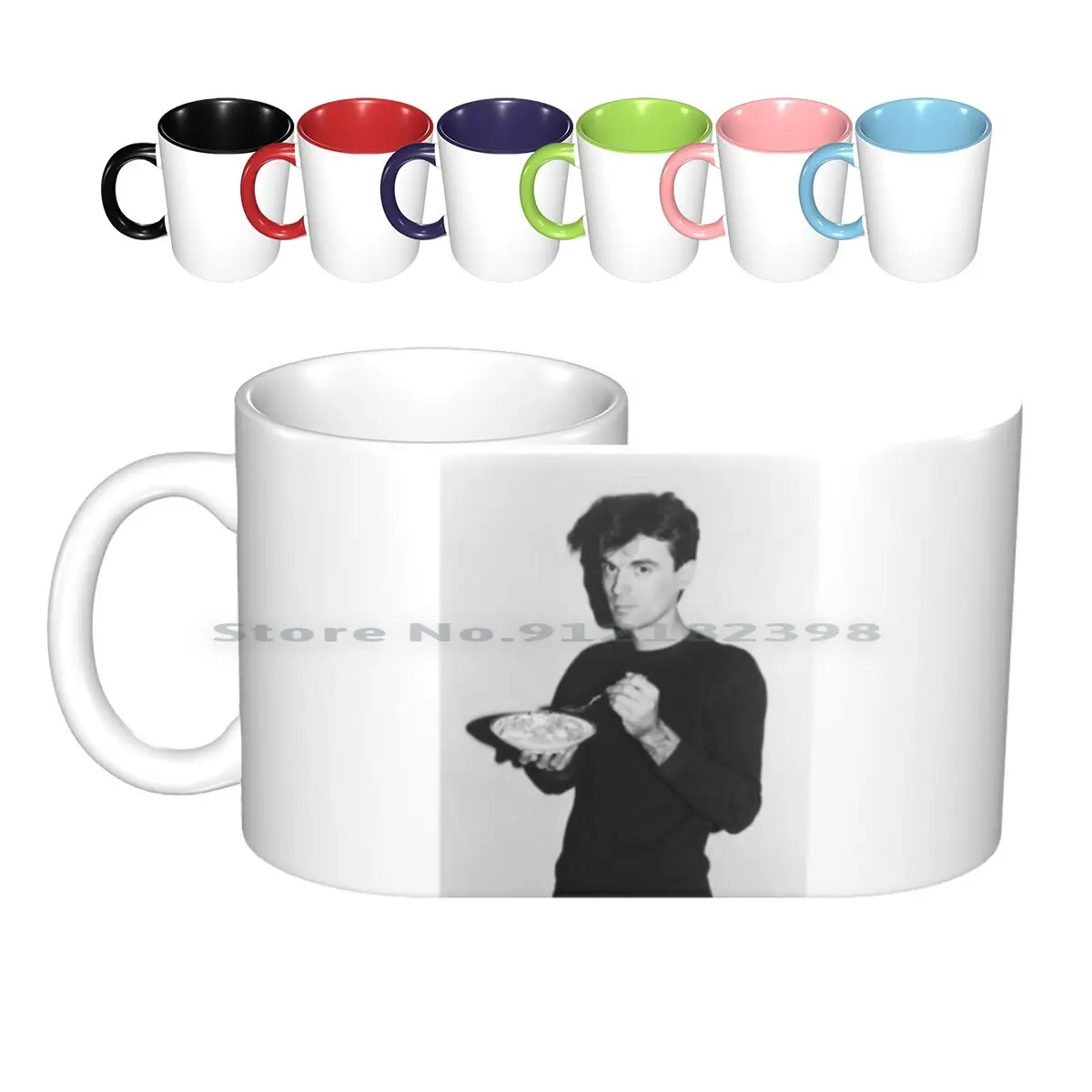 

David Byrne Eating Cereal Ceramic Mugs Coffee Cups Milk Tea Mug David Byrne Cereal Talking Heads Creative Trending Vintage Gift