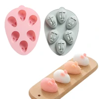 3d bunny cake silicone molds 6 holes rabbit cake decorating tools pudding soap chocolate ice tray mold easter party jelly moulds