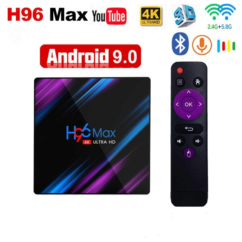ТВ-приставка H96 MAX Android Rockchip RK3318 2 + 16 ГБ H.265 4K 60 кадров/с для Google Store Netflix Youtube |