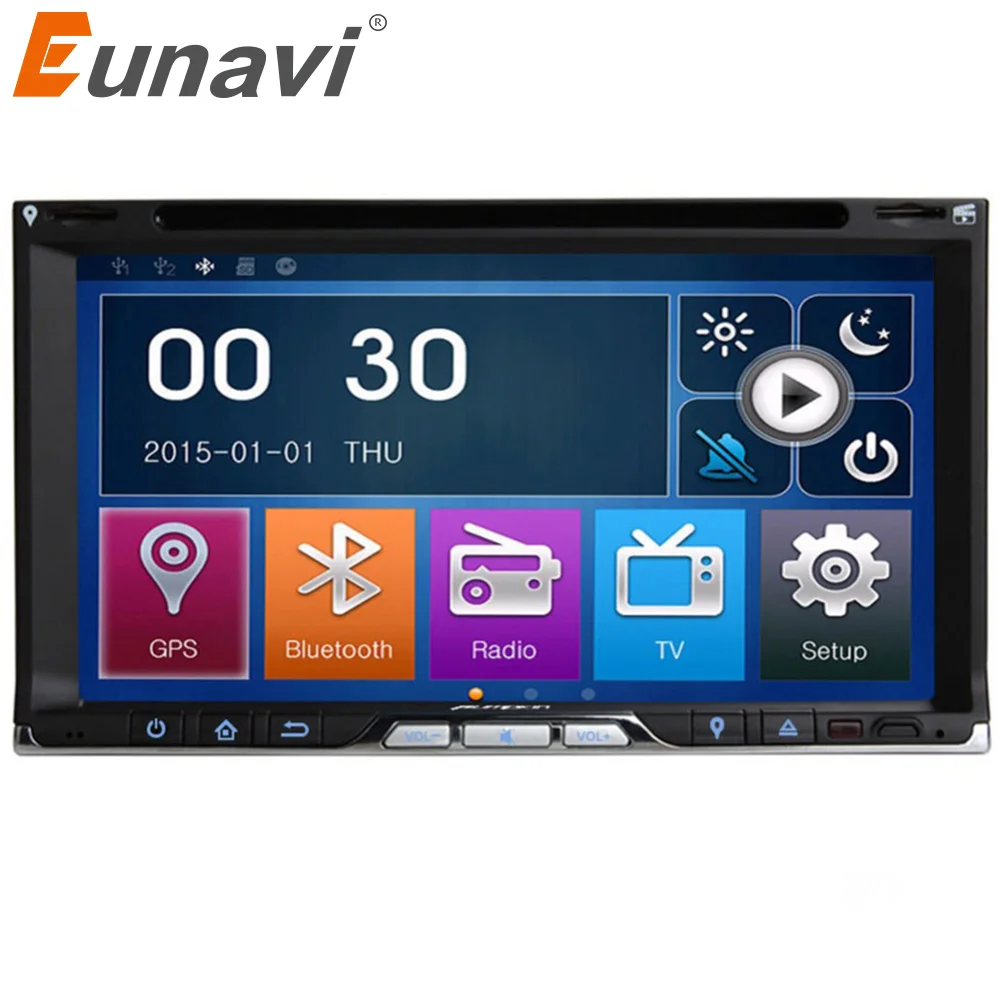 Универсальный автомобильный Dvd плеер Eunavi 2 Din стерео радио с Gps навигацией
