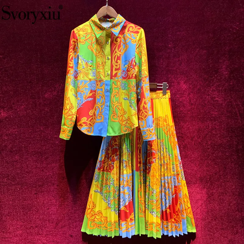 Svoryxiu/Модный женский костюм с юбкой для подиума на осень и зиму Роскошная блузка