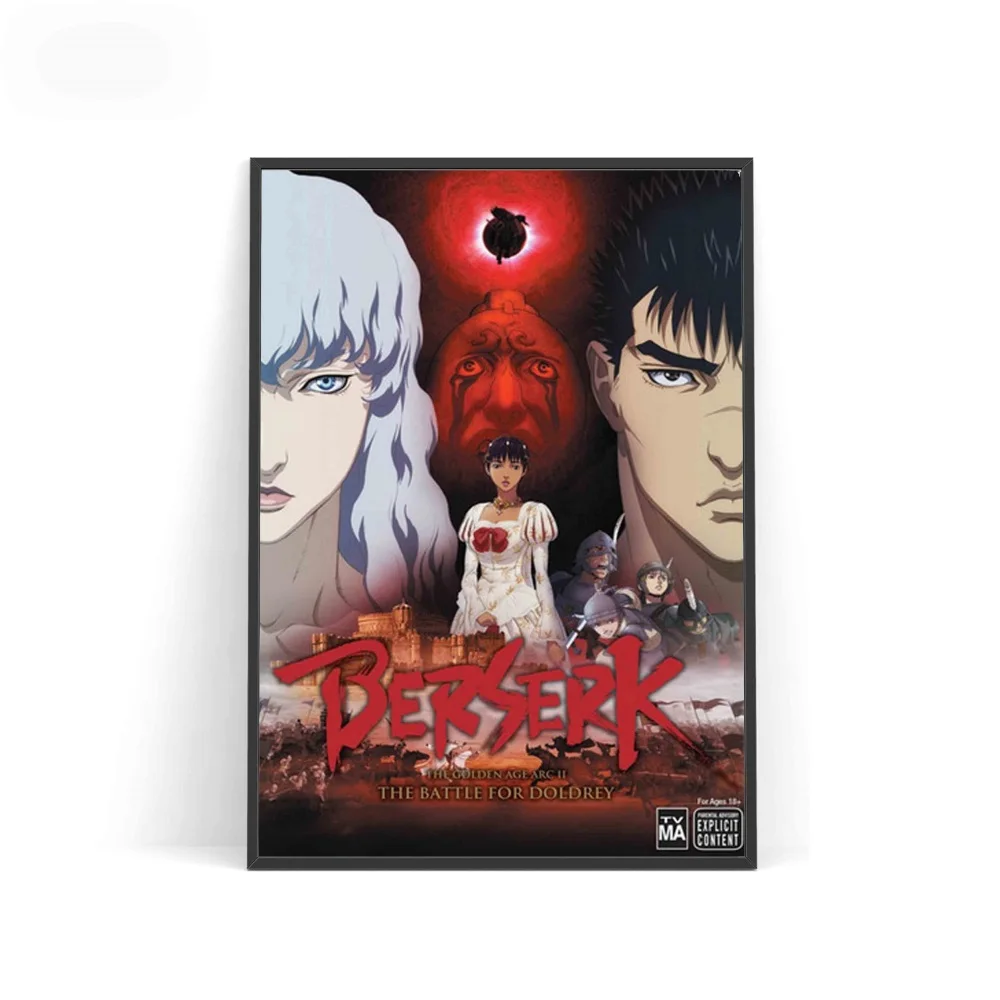 Постер Berserk Япония аниме плакаты и принты Холст Картина Настенная картина для гостиной домашний декор - Цвет: C