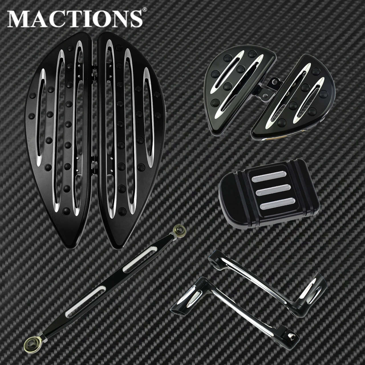 

Motorcycle Driver Passenger Floorboards +Shift Linkage+Shift Lever W/ Shifter Pegs+Brake Pedal Pad For Harley Touring Softail