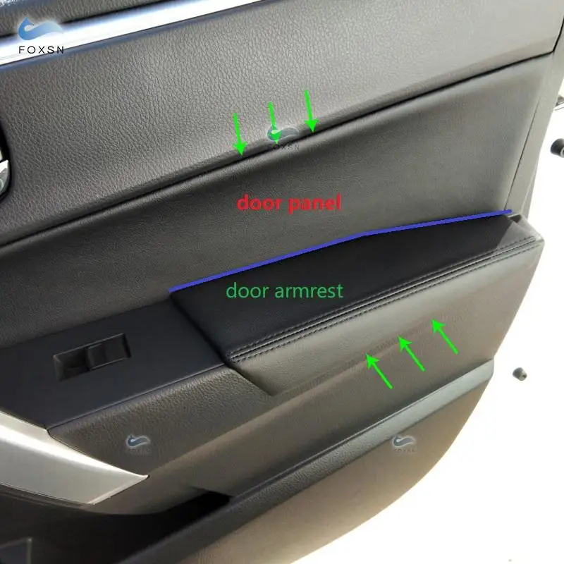 Накладки на внутреннюю дверную панель из микрофибры для Toyota Corolla 2014 2015 2016 2017 4 шт.