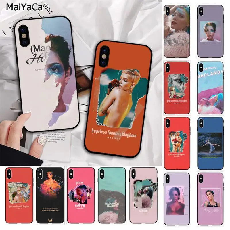 Мягкий чехол для телефона MaiYaCa из ТПУ с надписью «Halsey Hopeless» и изображением фонтана, черного цвета для iPhone 11 pro XS MAX 8 7 6 6S Plus X 5S SE 2020 XR
